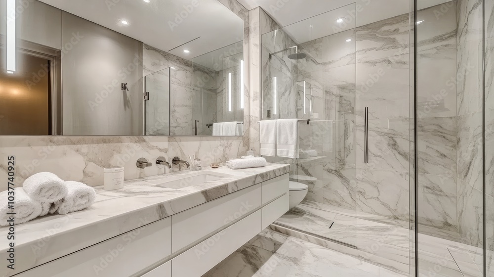 Modern Bathroom with Elegant Marble Design Modern Bathroom with Elegant Marble Design