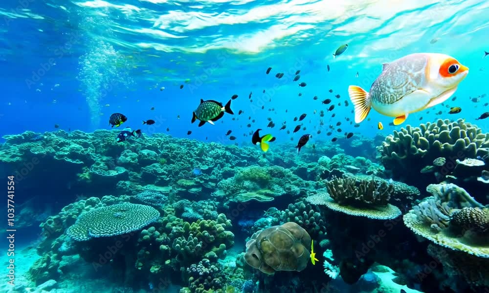 Vibrant coral reef ecosystem Vibrant coral reef ecosystem