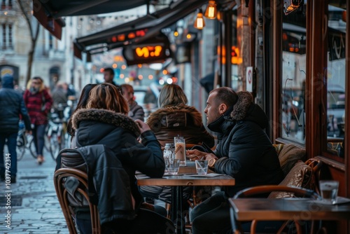 Parisian people and tourists in Paris, France