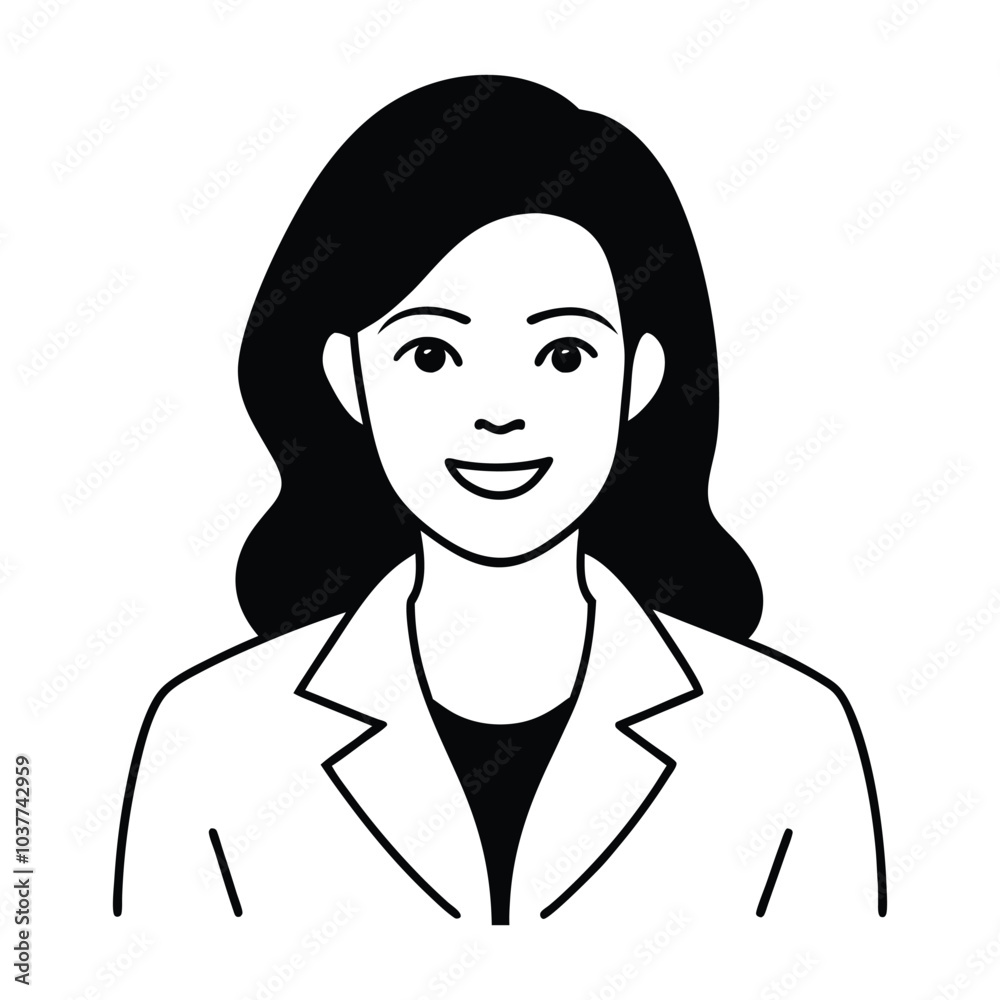 Woman silhouette line art vector illustration