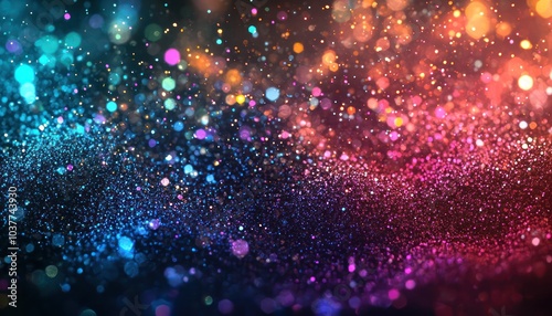 Particle background texture wallpaper filled with shiny, vibrant colors, ideal for celebrations and artistic displays.