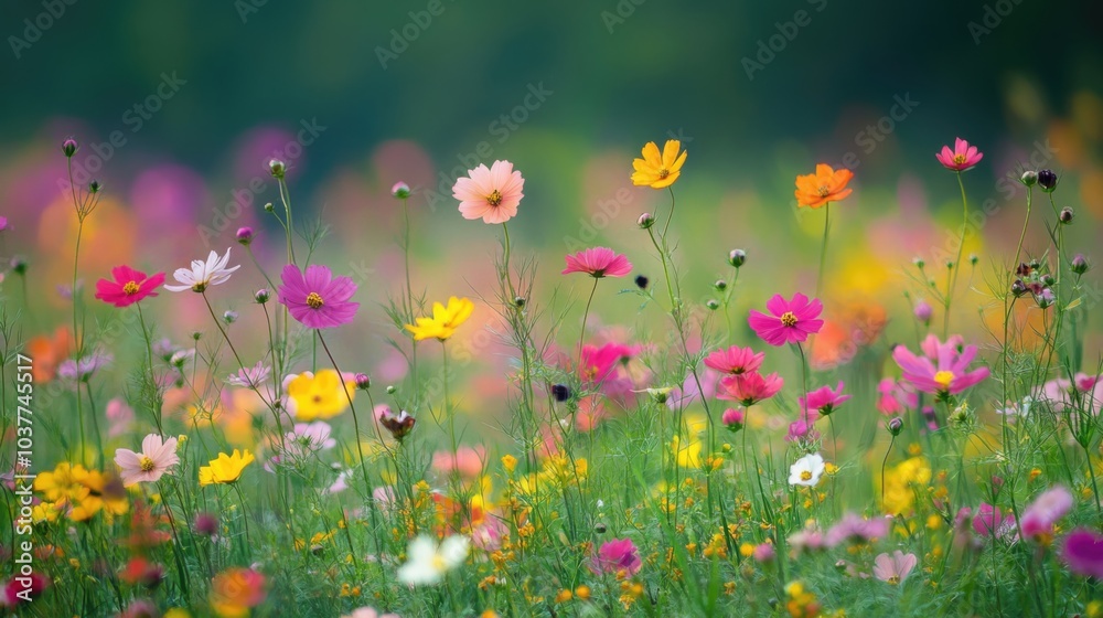 Floral Paradise: A Serene Tapestry of Blooms in Vibrant Hues Floral Paradise: A Serene Tapestry of Blooms in Vibrant Hues