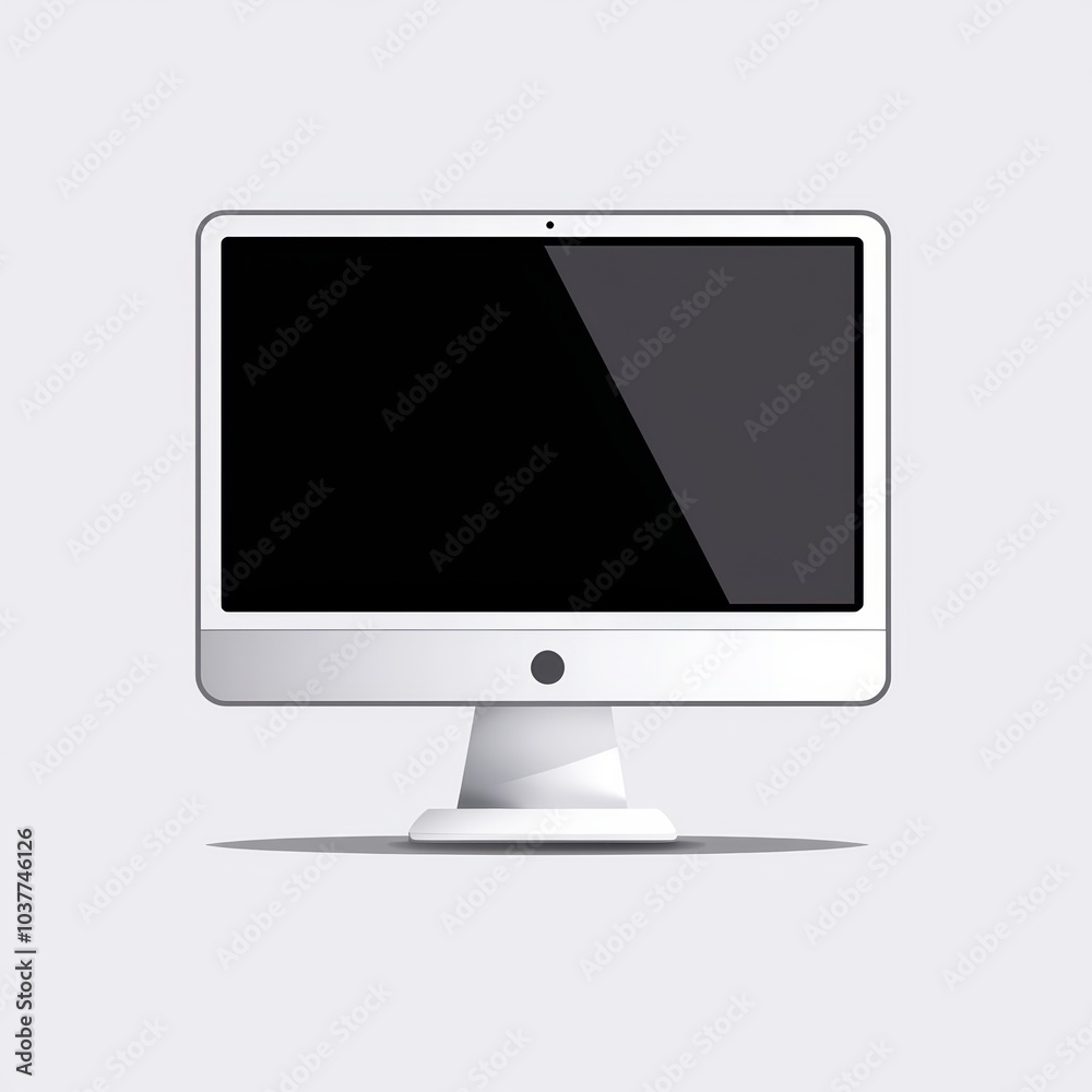 Modern white computer monitor on a white isolated background. Modern white computer monitor on a white isolated background.