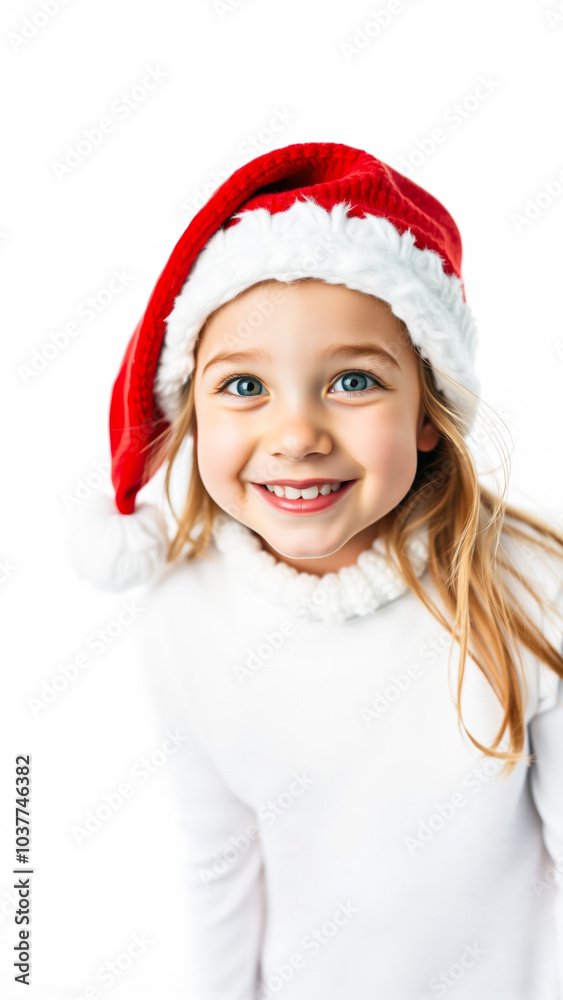 girl wearing a red white hat smiles joyfully girl wearing a red white hat smiles joyfully