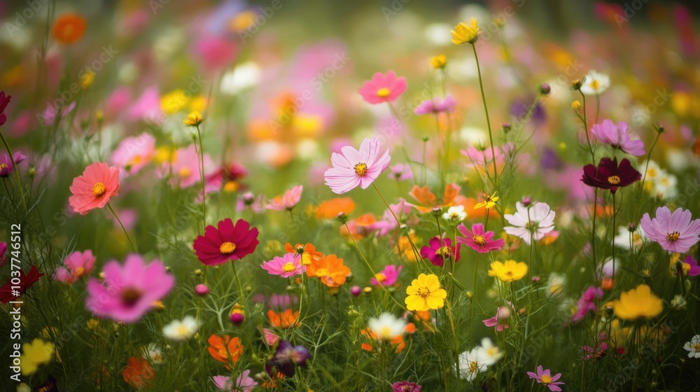 Floral Paradise: A Serene Tapestry of Blooms in Vibrant Hues Floral Paradise: A Serene Tapestry of Blooms in Vibrant Hues