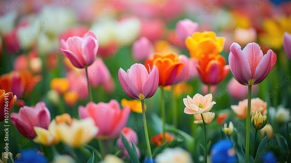 Floral Paradise: A Serene Tapestry of Blooms in Vibrant Hues Floral Paradise: A Serene Tapestry of Blooms in Vibrant Hues