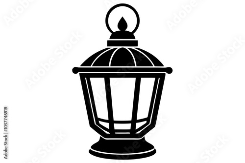 Islamic lantern light vector silhouette