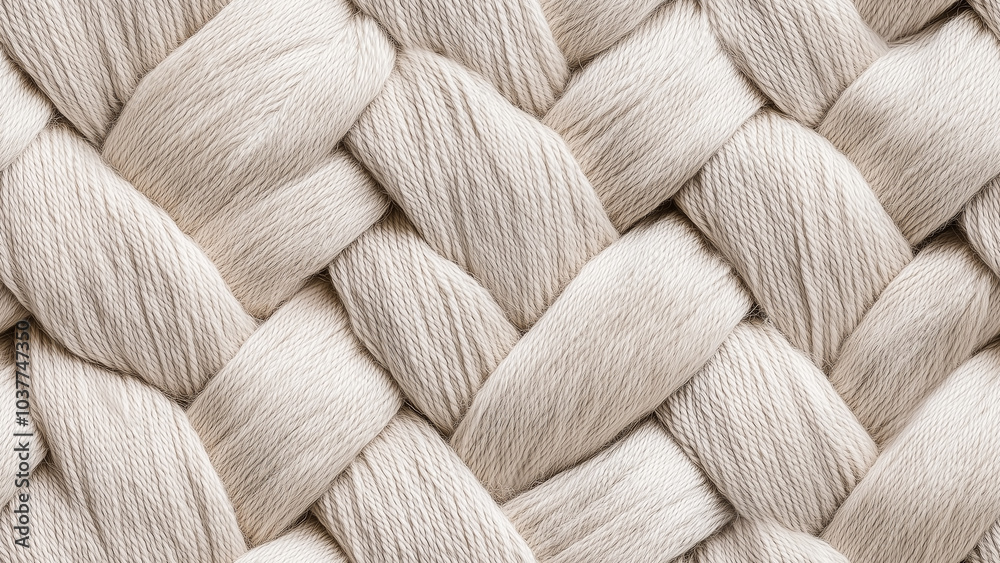 Soft Beige Wool Yarn: Intricate Lines and Weave Patterns Soft Beige Wool Yarn: Intricate Lines and Weave Patterns