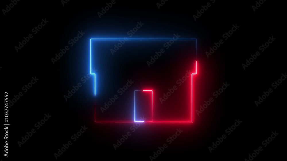 bright neon home icon on black background. glowing icon illustration house bright neon home icon on black background. glowing icon illustration house