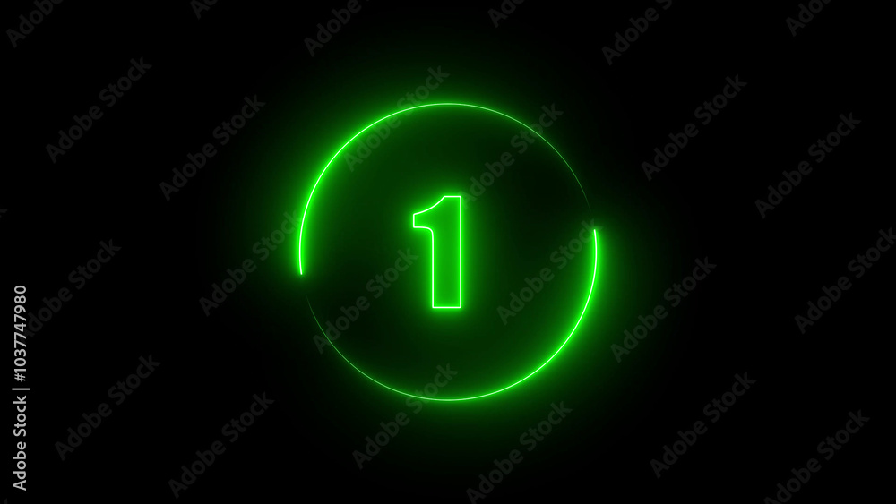 abstract linear neon number one , Educational mathematics concept with neon letter abstract linear neon number one , Educational mathematics concept with neon letter