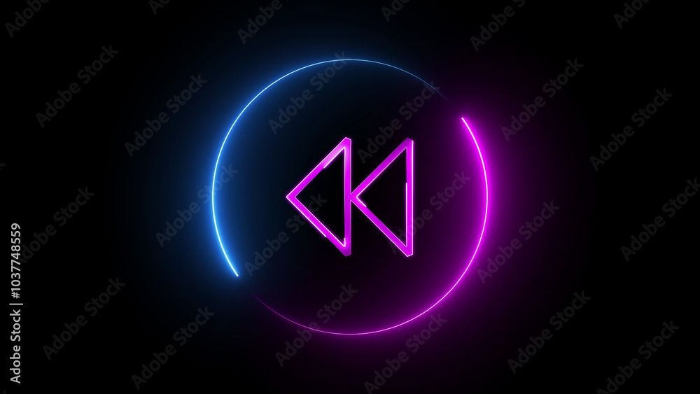 glowing neon arrow circle illustration on black background glowing neon arrow circle illustration on black background
