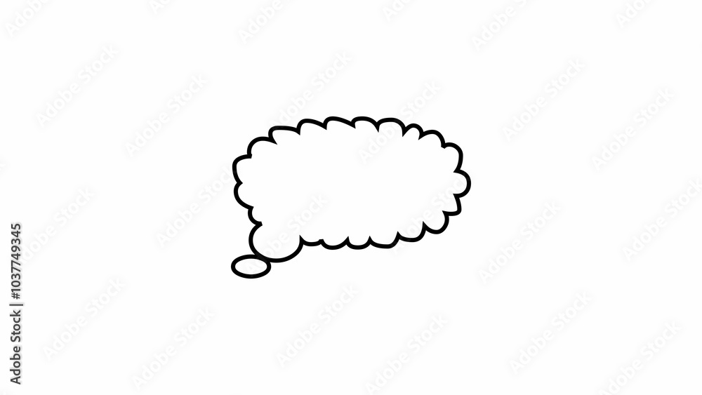 Speech balloon simple shape icon illustrations on white color background Speech balloon simple shape icon illustrations on white color background