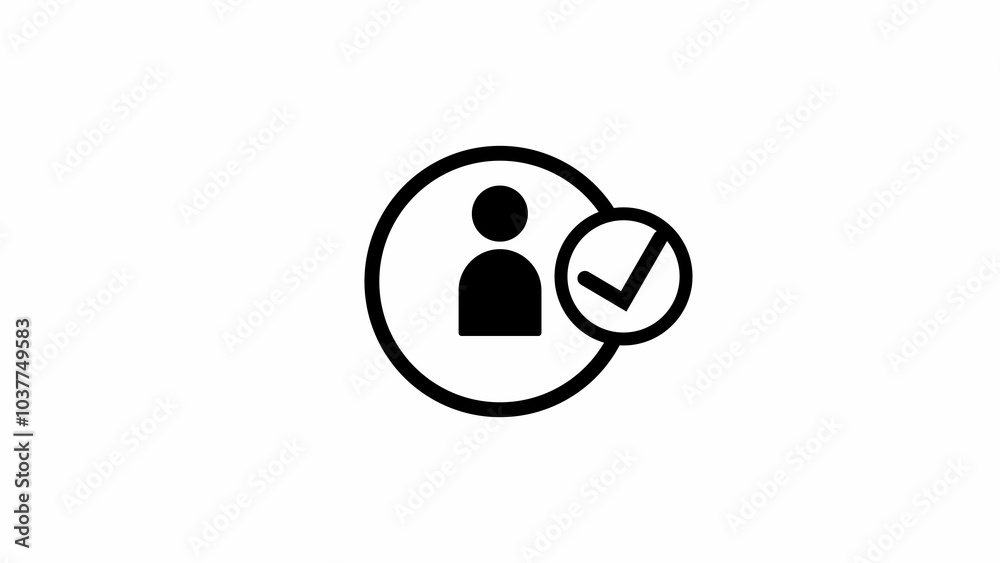 User profile Security icon. cross check mark illustrationon withe background User profile Security icon. cross check mark illustrationon withe background