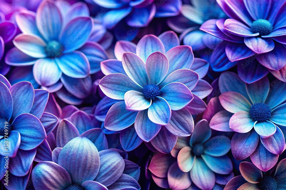 Macro detail of blue and purple flower petals on a soft background Macro detail of blue and purple flower petals on a soft background