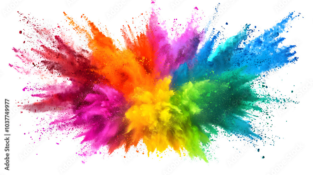 Vibrant Color Explosion in Artistic Display, transparent bg Vibrant Color Explosion in Artistic Display, transparent bg