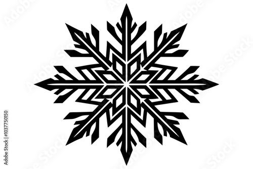 christmas snowflake silhouette vector illustration 