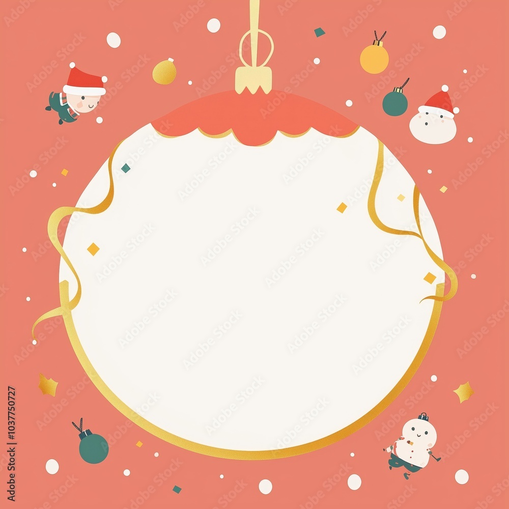 Funny doodle christmas ornament with white circle on center Funny doodle christmas ornament with white circle on center