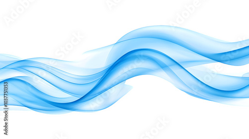 Elegant Flowing Blue Waves on transparent bg Background, transparent bg