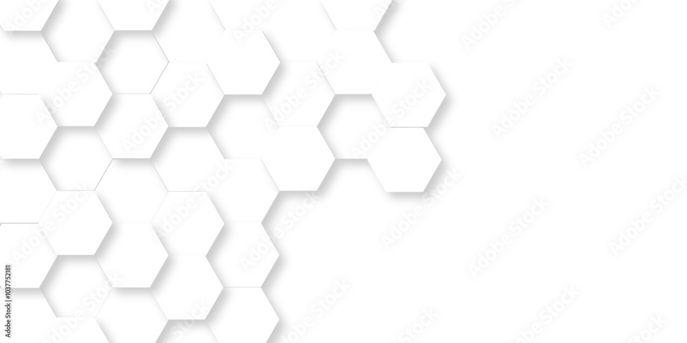 Vector Minimal White Hexagonal Background. Luxury White Pattern. 3D Futuristic abstract honeycomb mosaic white background. geometric mesh cell texture. modern futuristic wallpaper. Vector Minimal White Hexagonal Background. Luxury White Pattern. 3D Futuristic abstract honeycomb mosaic white background. geometric mesh cell texture. modern futuristic wallpaper.