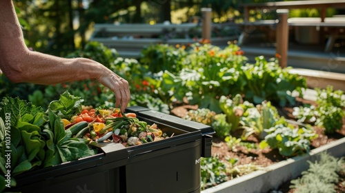 Composting in a garden