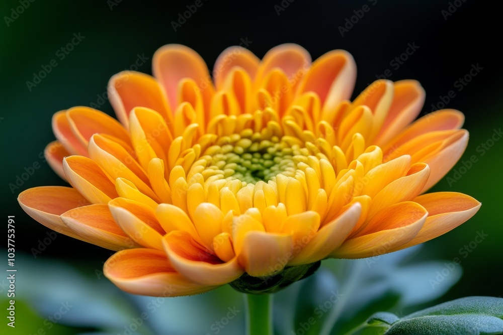 A macro shot of a Chrysanthemum bloom, capturing the intricate layers of its petals in stunning clarity A macro shot of a Chrysanthemum bloom, capturing the intricate layers of its petals in stunning clarity
