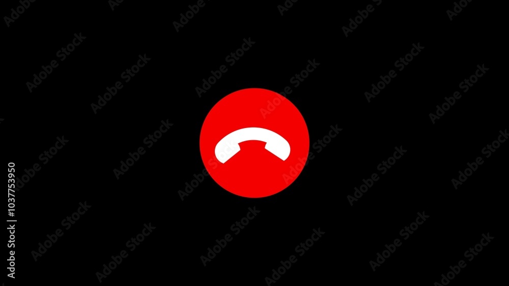 smartphone red color call icon animation with black backgroun smartphone red color call icon animation with black backgroun