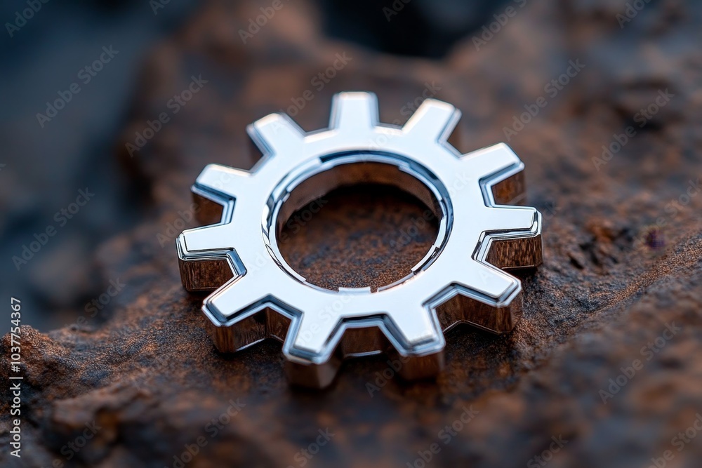A minimalist design of a mechanical gear, with simple, clean lines and a modern, geometric feel A minimalist design of a mechanical gear, with simple, clean lines and a modern, geometric feel