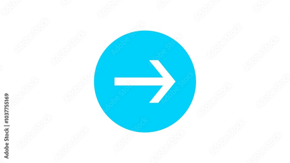 Arrow icon on the right animation with black background Arrow icon on the right animation with black background