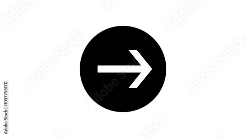 Arrow icon on the right animation with black background 