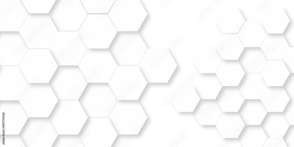 Vector Minimal White Hexagonal Background. Luxury White Pattern. 3D Futuristic abstract honeycomb mosaic white background. geometric mesh cell texture. modern futuristic wallpaper. Vector Minimal White Hexagonal Background. Luxury White Pattern. 3D Futuristic abstract honeycomb mosaic white background. geometric mesh cell texture. modern futuristic wallpaper.