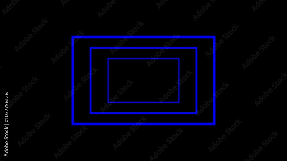 Rectangle icon animation with black background Rectangle icon animation with black background