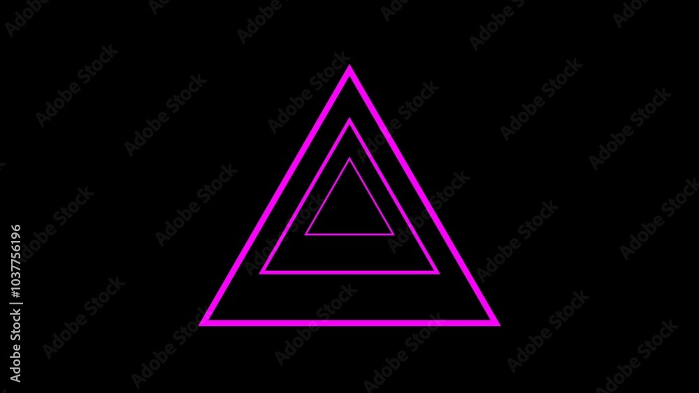 Triangle icon animation with black background Triangle icon animation with black background
