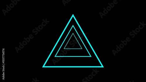 Triangle icon animation with black background