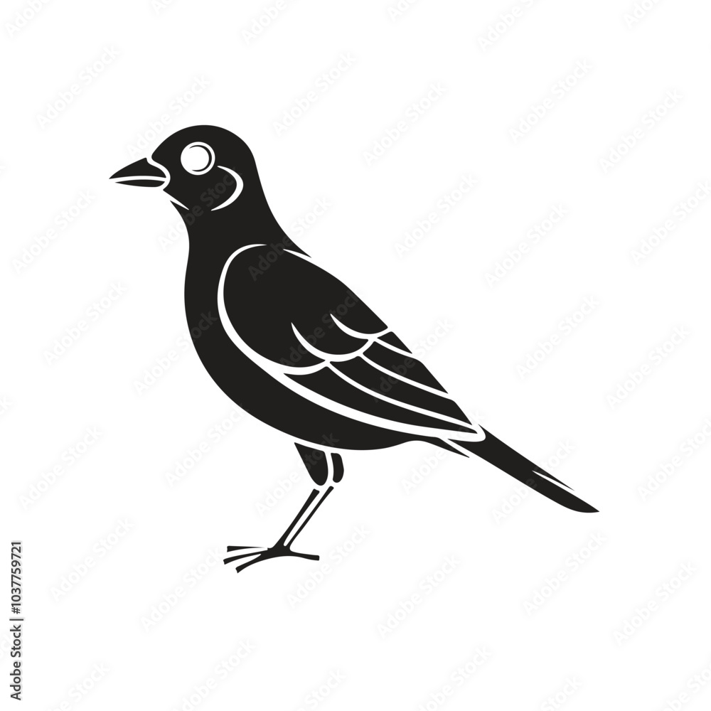 Skylark bird silhouette vector style with white background. Skylark bird silhouette vector style with white background.