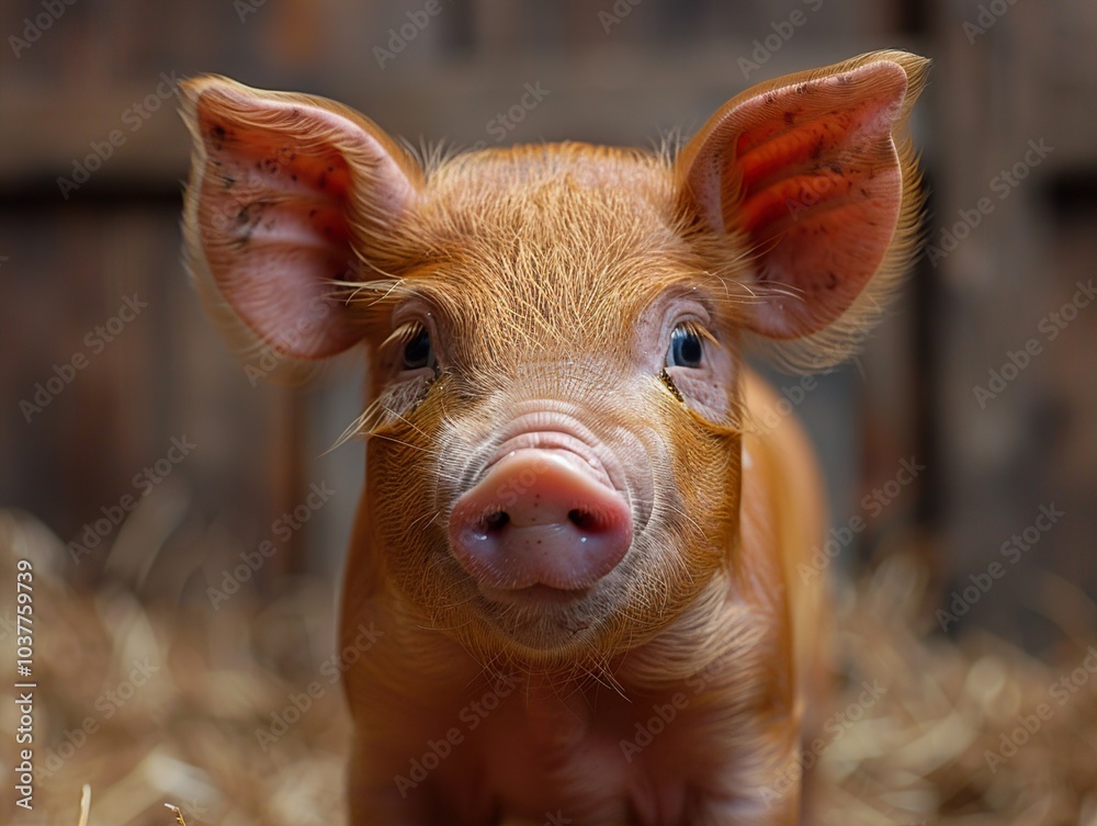 Adorable Piglet Portrait: Close Up of a Cute Baby Pig Adorable Piglet Portrait: Close Up of a Cute Baby Pig