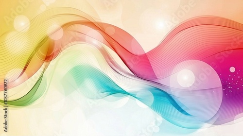 Abstract Vibrance: Waves and Circles in Colorful Harmony