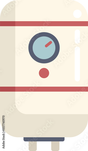 Illustration of a modern electric boiler for heating water in a residential building, ensuring a comfortable temperature for residents