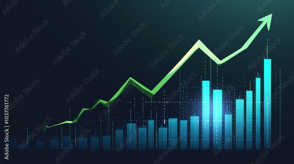 a bold stock chart with a green line a bold stock chart with a green line