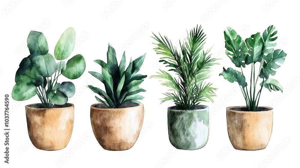 Obraz premium indoor plants in pots