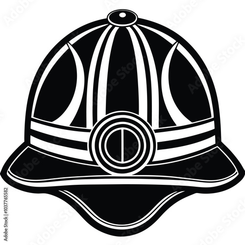 firefighter helmet vector silhouette.