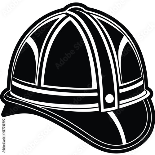 firefighter helmet vector silhouette.