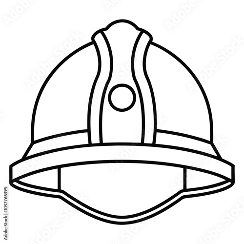 firefighter helmet vector line art.