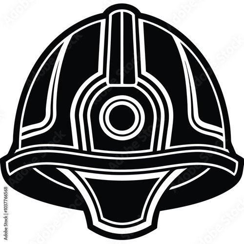 firefighter helmet vector silhouette.