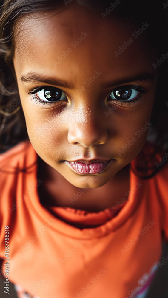 young girl's intriguing gaze