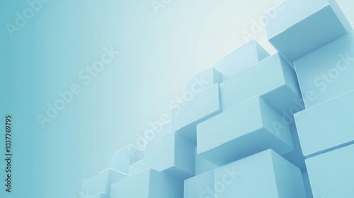 A modern abstract background featuring light blue cubes, perfect for digital design or business presentations.