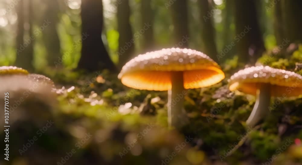 Microcosm of Life: Dew on Fungi Microcosm of Life: Dew on Fungi