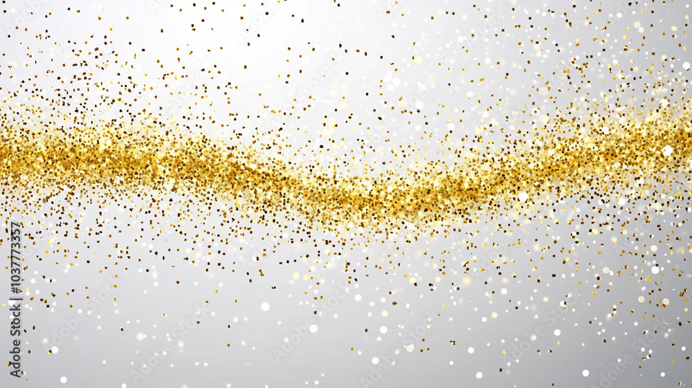 A sparkling display of glittering gold and white particles celebrating Christmas joyfully A sparkling display of glittering gold and white particles celebrating Christmas joyfully