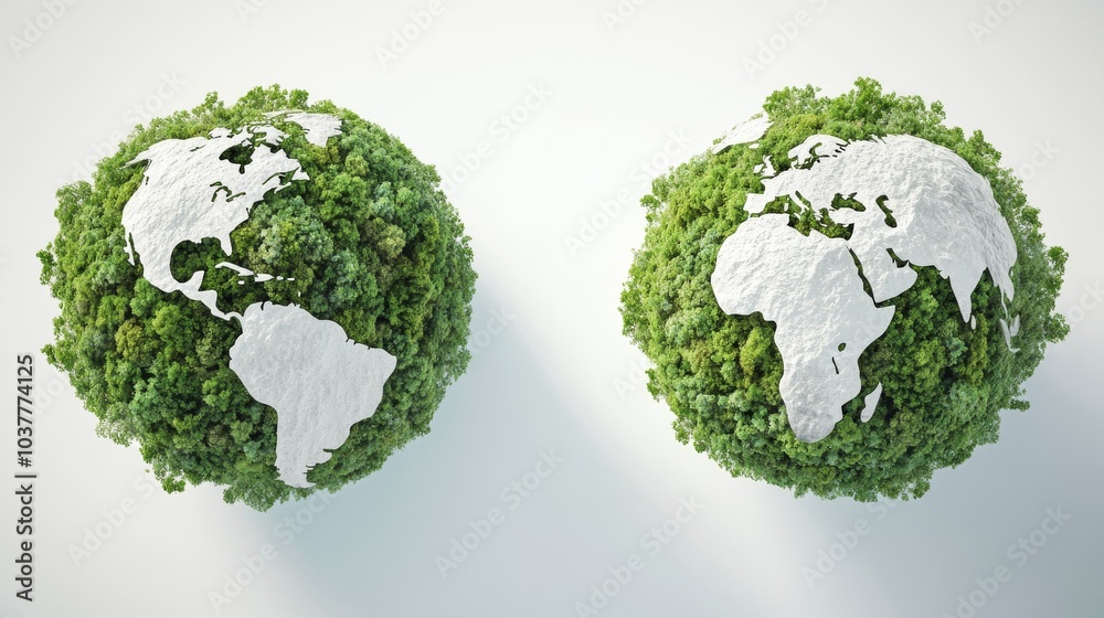Green globe design showcasing environmental sustainability and global awareness through nature and earth illustrations. Green globe design showcasing environmental sustainability and global awareness through nature and earth illustrations.