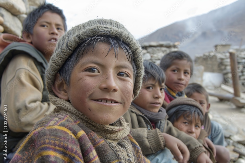 Unidentified Nepalese kids in the village circa October 2013 in Kathmandu. Unidentified Nepalese kids in the village circa October 2013 in Kathmandu.