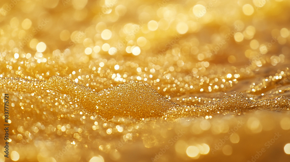 Glittering golden waves create a festive atmosphere on a bright Christmas day celebration Glittering golden waves create a festive atmosphere on a bright Christmas day celebration